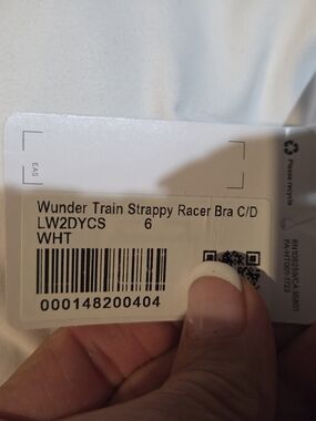 Wunder Train Strappy Racer Bra C/D - White Size 6